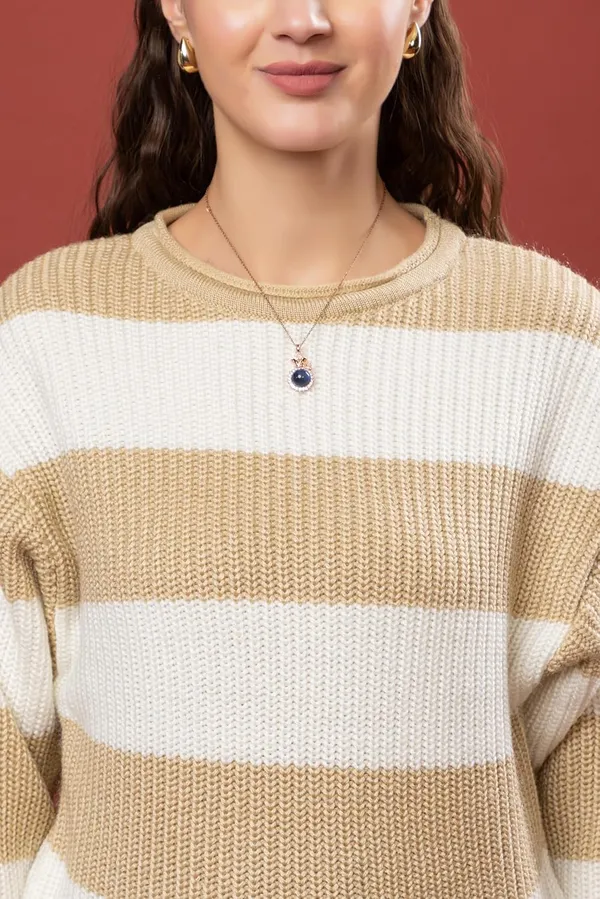Camel_Women_100%_Wool_Color_Block_Stripe_Full_Sleeve_Round_Neck_Pullover_Sweater_Winter_Season_Fashion