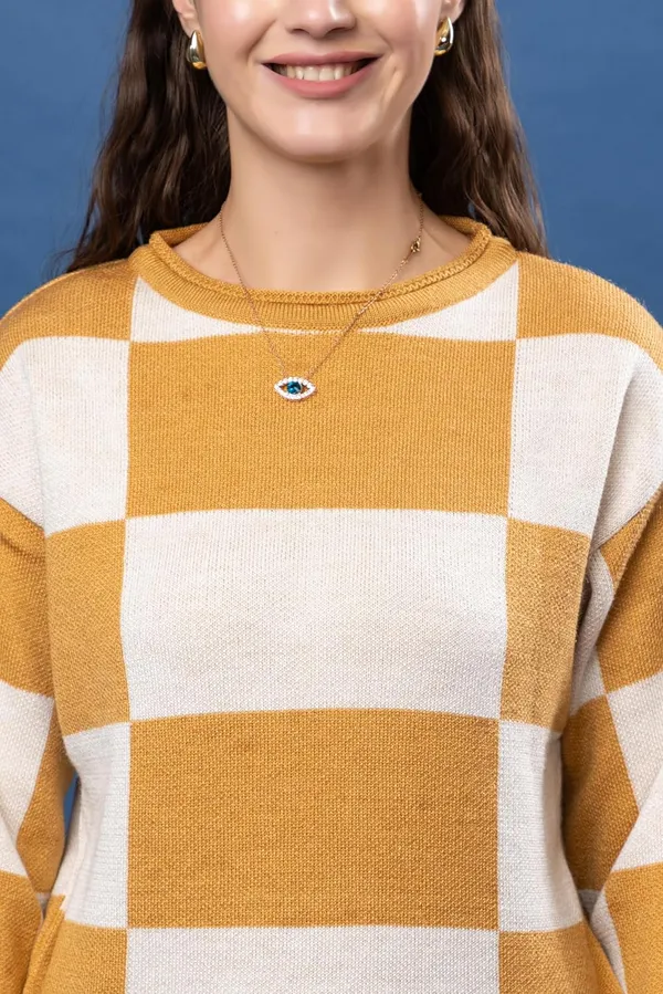 Gold_Women_Round_Neck_Colour_Block_Sweater_100%_Wool_Winter_Wear_Pullover