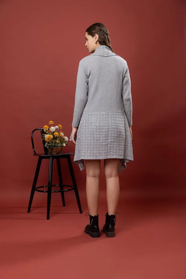 Grey_Women_&_Girls_Winter_Woolen_V-Neck_Open_Front_Longline_Shrug_Cardigan_Sweater