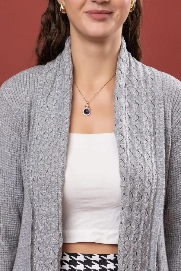 Grey_Women_&_Girls_Winter_Woolen_V-Neck_Open_Front_Longline_Shrug_Cardigan_Sweater