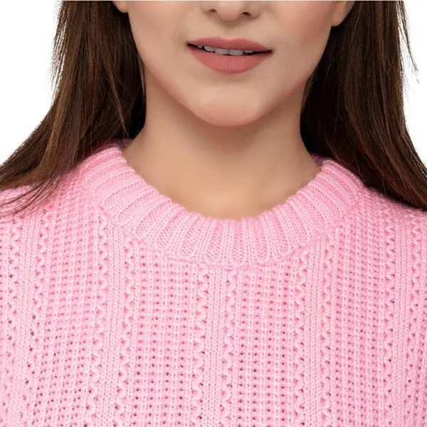 Light_Pink_Women's_Wool_Casual_Pullover_Sweater