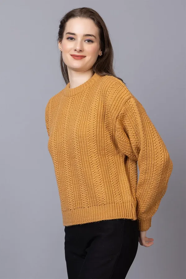 Gold_Women_100%_Wool_Pullover_Sweater_Regular_Fit_For_Winter_Wear