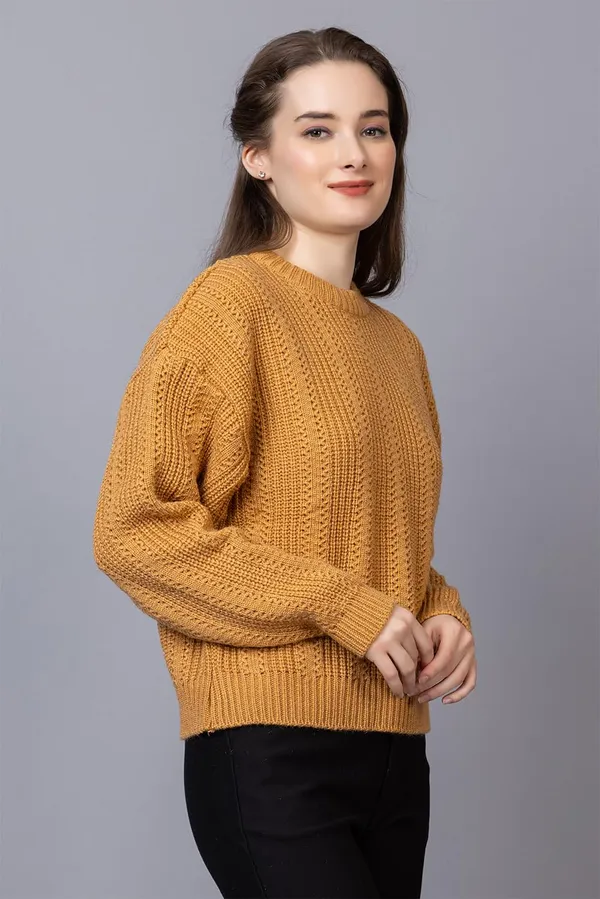 Gold_Women_100%_Wool_Pullover_Sweater_Regular_Fit_For_Winter_Wear