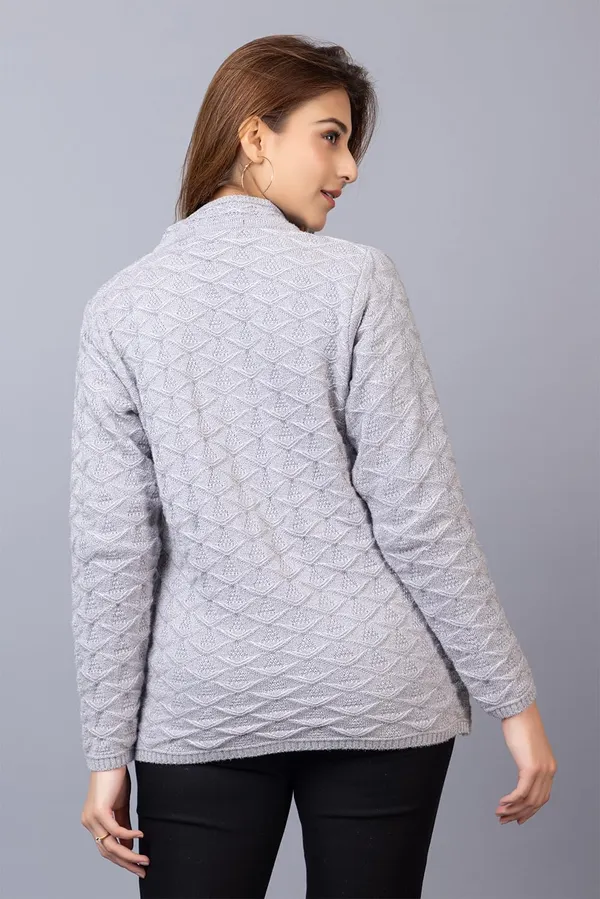 Grey_Women_Woolen_V_Neck_Casual_Wear_Stylish_Cardigan_Sweater_For_Winter_With_Front_Pockets