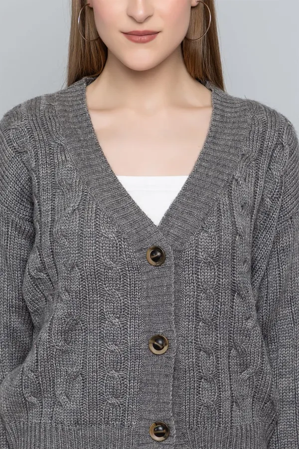 Grey_Women_Knitted_Regular_Fit_V_Neck_Full_Sleeve_Self_Design_Solid_Winter_Wear_Cardigans_Sweaters
