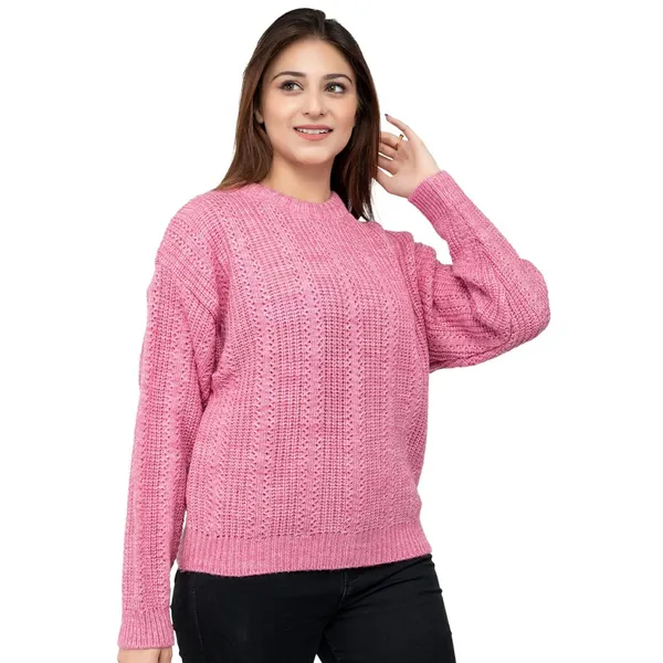 Baby_Pink_Women's_Wool_Casual_Pullover_Sweater