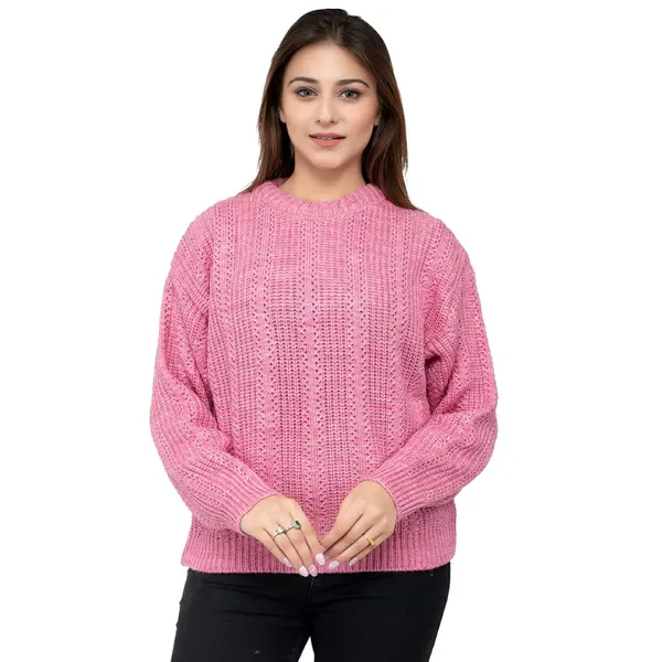 Baby_Pink_Women's_Wool_Casual_Pullover_Sweater