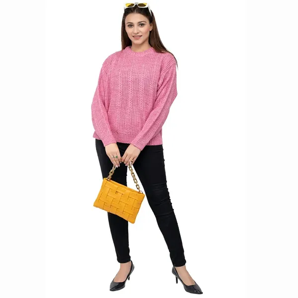Baby_Pink_Women's_Wool_Casual_Pullover_Sweater