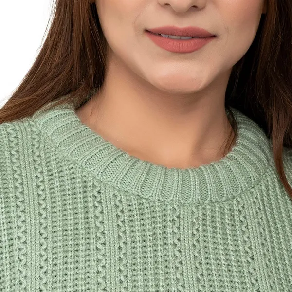 Grey_Women_Wool_Casual_Pullover_Sweater