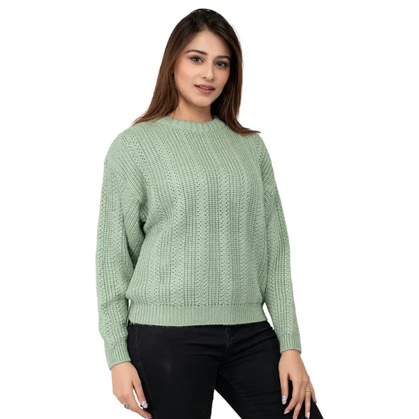 Grey_Women_Wool_Casual_Pullover_Sweater