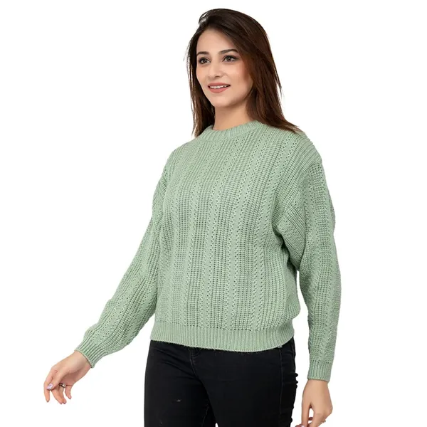 Grey_Women_Wool_Casual_Pullover_Sweater
