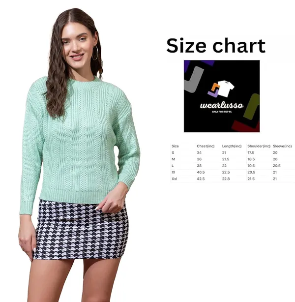 Light_Green_Women's_Pullover_Sweater_100%_Wool_Round_Neck_Full_Sleeve_Stylish_Sweater_Crafted_With_Comfort_Fit_And_Modern_Clothing_For_Winter_Season