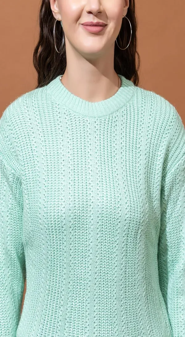 Light_Green_Women's_Pullover_Sweater_100%_Wool_Round_Neck_Full_Sleeve_Stylish_Sweater_Crafted_With_Comfort_Fit_And_Modern_Clothing_For_Winter_Season
