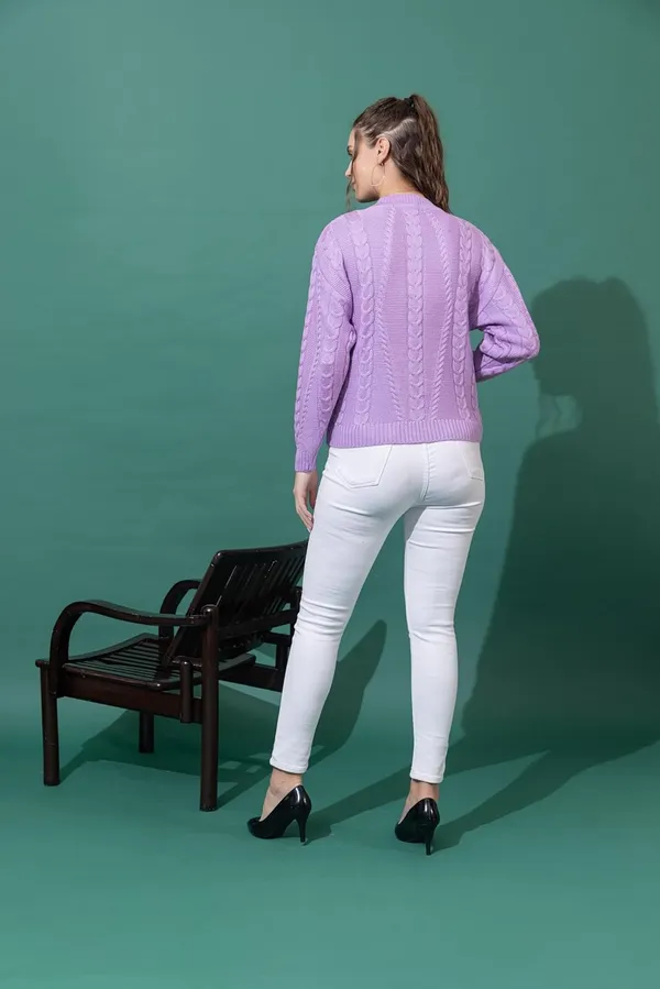 Lavender_Women_Full_Sleeves_Round_Neck_Cable_Design_Pullover_Sweater_Pure_Woolen_Winter_Wear