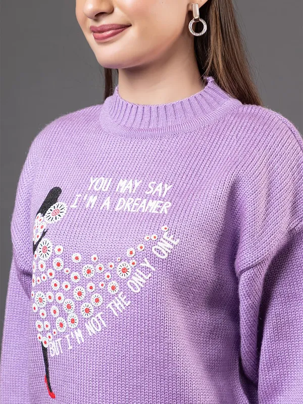 Lavender_Women_Woolen_Casual_Wear_Stylish_Sweater_Cozy_And_Warm_3D_Print_Knit_Pullover_For_Girls_&_Ladies_Soft_And_Comfortable_Winter_Sweater