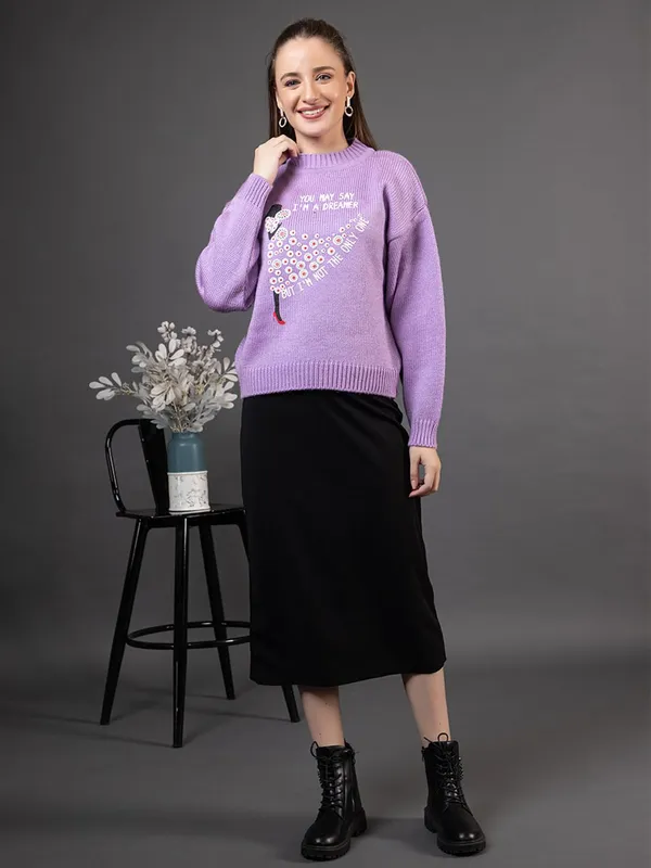 Lavender_Women_Woolen_Casual_Wear_Stylish_Sweater_Cozy_And_Warm_3D_Print_Knit_Pullover_For_Girls_&_Ladies_Soft_And_Comfortable_Winter_Sweater