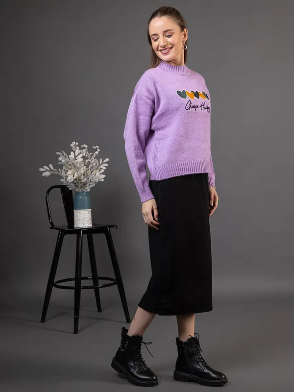 Lavender_Women_Woolen_Casual_Wear_Stylish_Sweater_For_Winter_Cozy_And_Warm_3D_Heart_Winter_Sweater_For_Girls/Ladies_Soft_And_Comfortable_Knit_Pullover