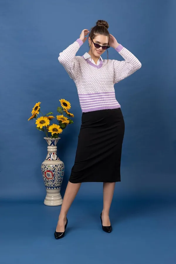 Lavender_Womens_V-Neck_Pullover_Sweater_For_Winter_Wear_Full_Sleeve_Stylish_Pullover_Sweater