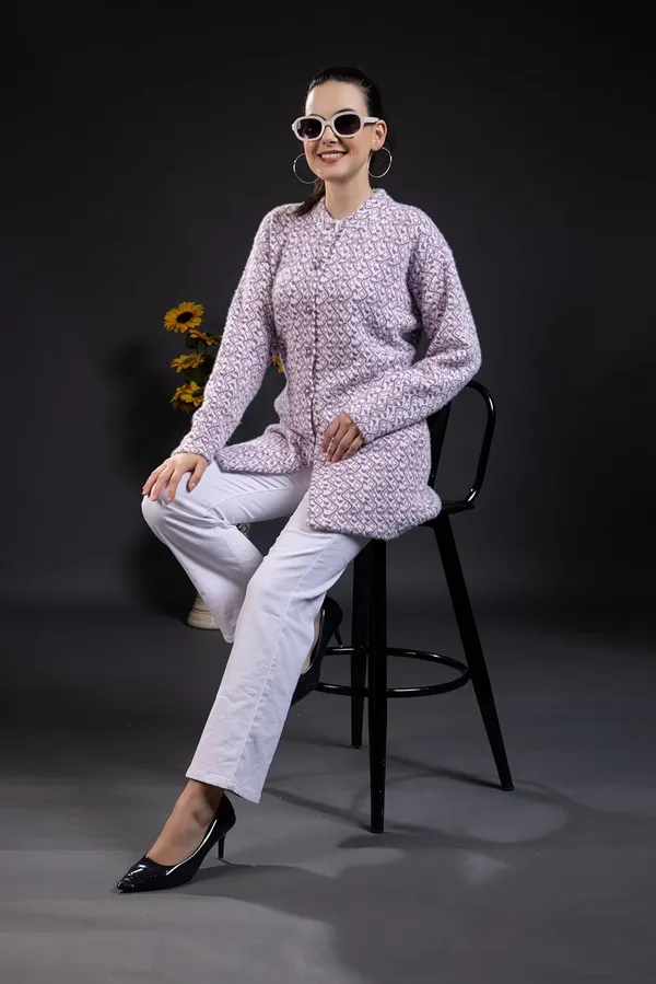 Lavender_Women's_Woolen_Long_Coat_Cardigan_Sweater_Winterwear_Cardigan