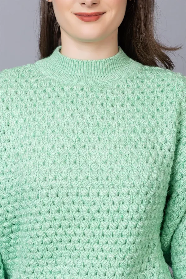 Light_Green_Women_Pullover_Sweater_Relaxed_Fit_For_Winter_Wear