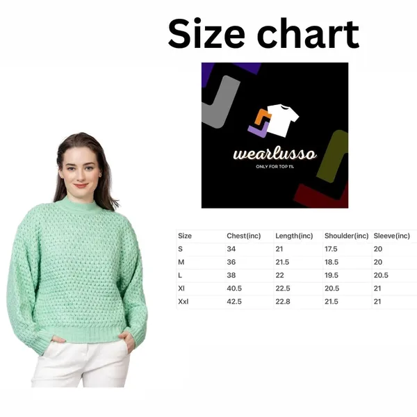 Light_Green_Women_Pullover_Sweater_Relaxed_Fit_For_Winter_Wear