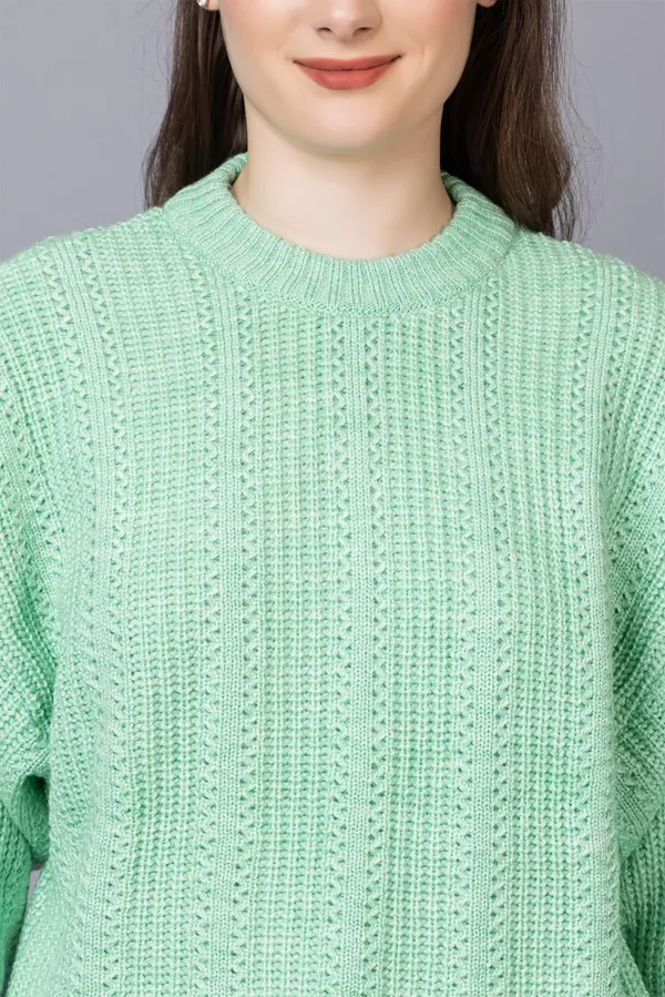 Light_Green_Women_100%_Wool_Pullover_Sweater_Regular_Fit_For_Winter_Wear