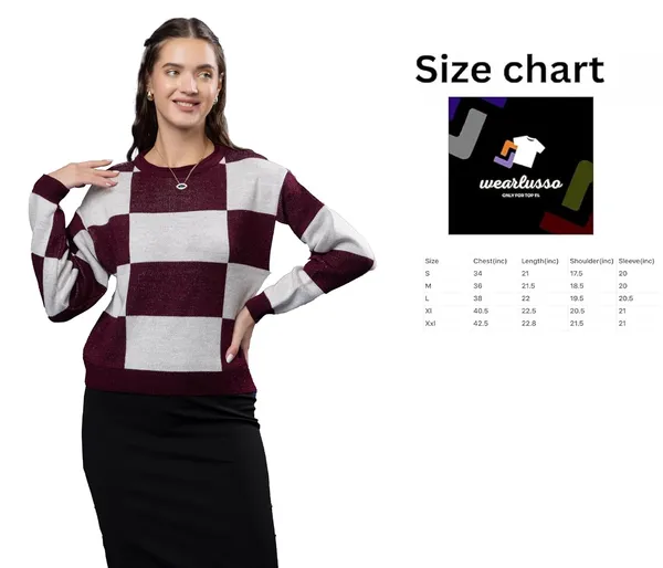 Maroon_Women_Round_Neck_Colour_Block_Sweater_100%_Wool_Winter_Wear_Pullover