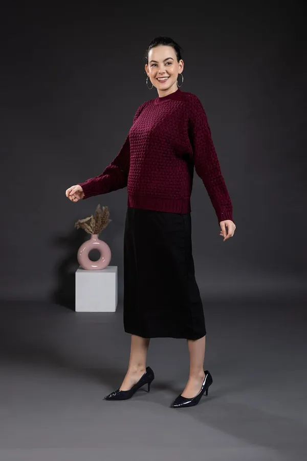 Maroon_Women_100%_Wool_Pullover_Sweater_Relaxed_Fit_Turtle_Neck_Sweater_Full_Sleeve_Stylish_Winter_Wear