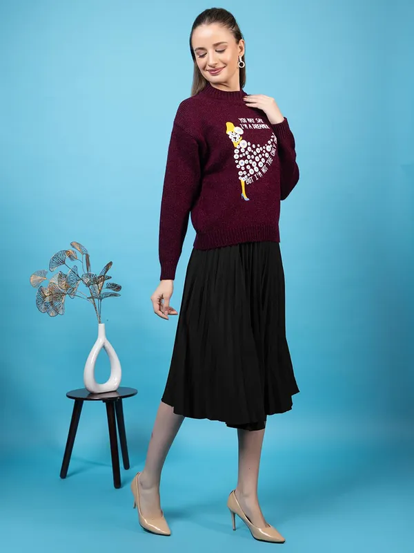 Maroon_Women_Woolen_Casual_Wear_Stylish_Sweater