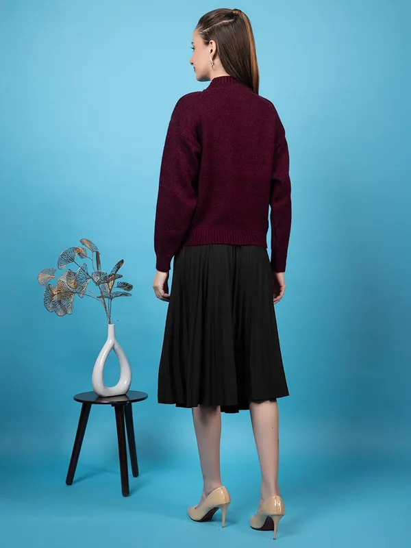Maroon_Women_Woolen_Casual_Wear_Stylish_Sweater
