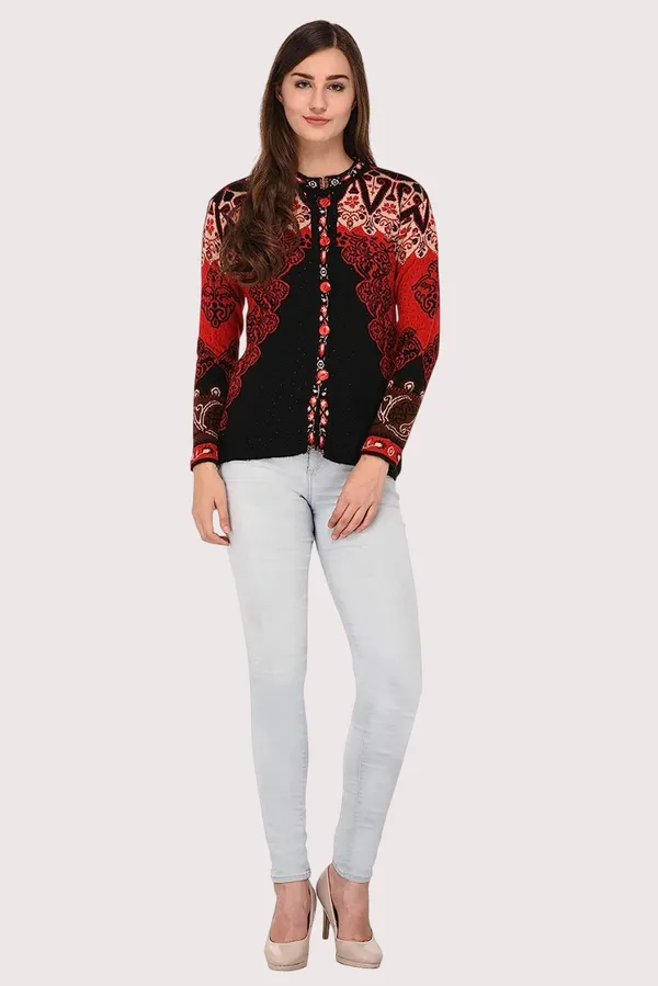 Multicolor_Women's_Winter_Wear_Round_Neck_Woolen_Cardigan