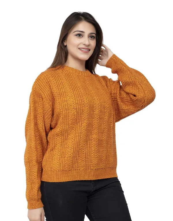Mustard_Women_100%_Wool_Pullover_Sweater_Regular_Fit_For_Winter_Wear