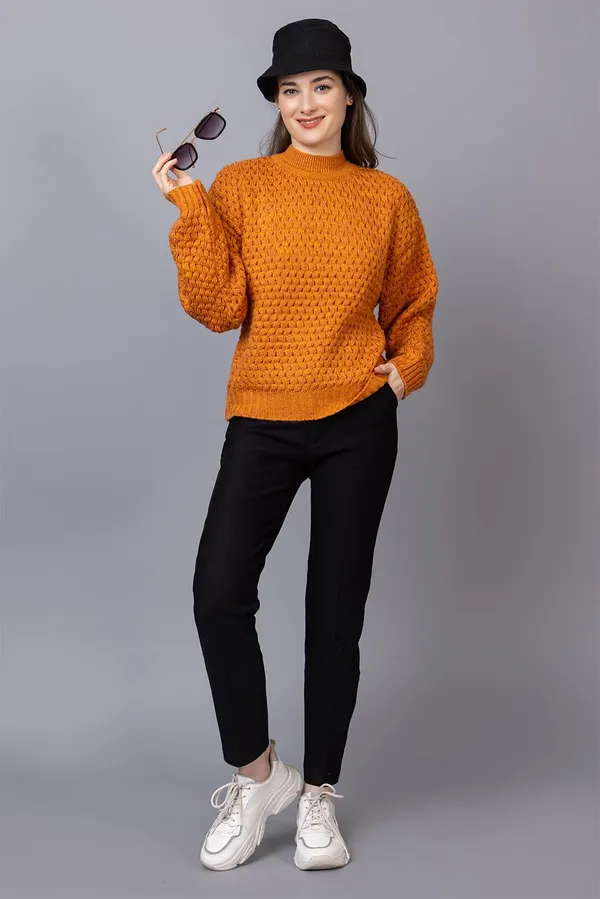 Mustard_Women_Pullover_Sweater_Relaxed_Fit_For_Winter_Wear