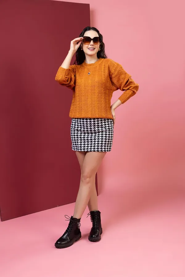Mustard_Women_Round_Neck_Cable_Knit_Full_Sleeve_Pure_Wool_Sweater_Winter_Wear_For_Cozy_&_Stylish_Comfort