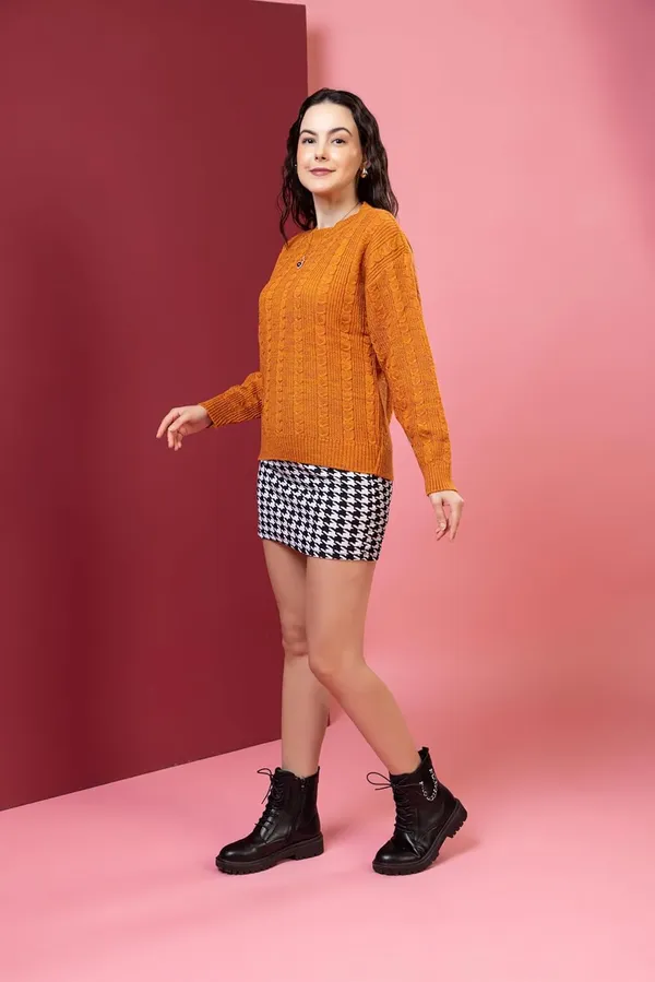 Mustard_Women_Round_Neck_Cable_Knit_Full_Sleeve_Pure_Wool_Sweater_Winter_Wear_For_Cozy_&_Stylish_Comfort