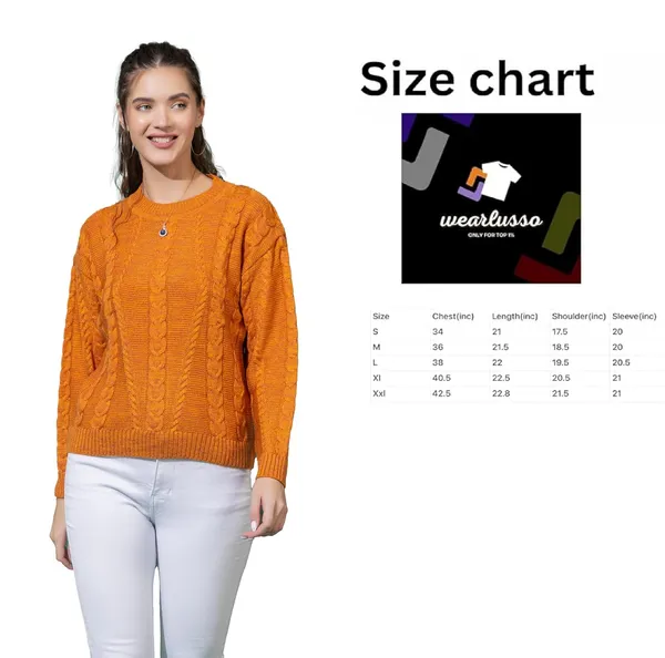Mustard_Women_Full_Sleeves_Round_Neck_Cable_Design_Pullover_Sweater_Pure_Woolen_Winter_Wear