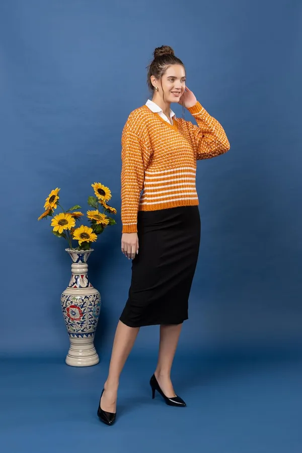 Mustard_Winter_Wear_Stylish_Trendy_Regular_Fit_V_Neck_Full_Sleeve_100%_Woolen_Sweater_For_Womens_And_Girls
