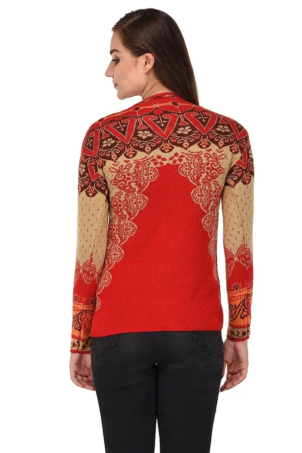 Multicolor_Women's_Winter_Wear_Round_Neck_Woolen_Cardigan
