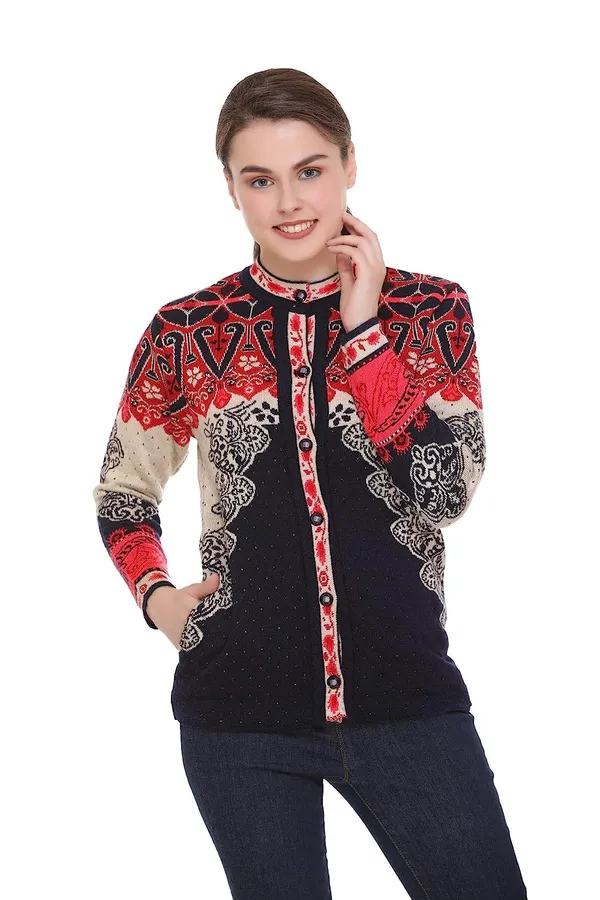 Multicolor_Women's_Winter_Wear_Round_Neck_Woolen_Cardigan