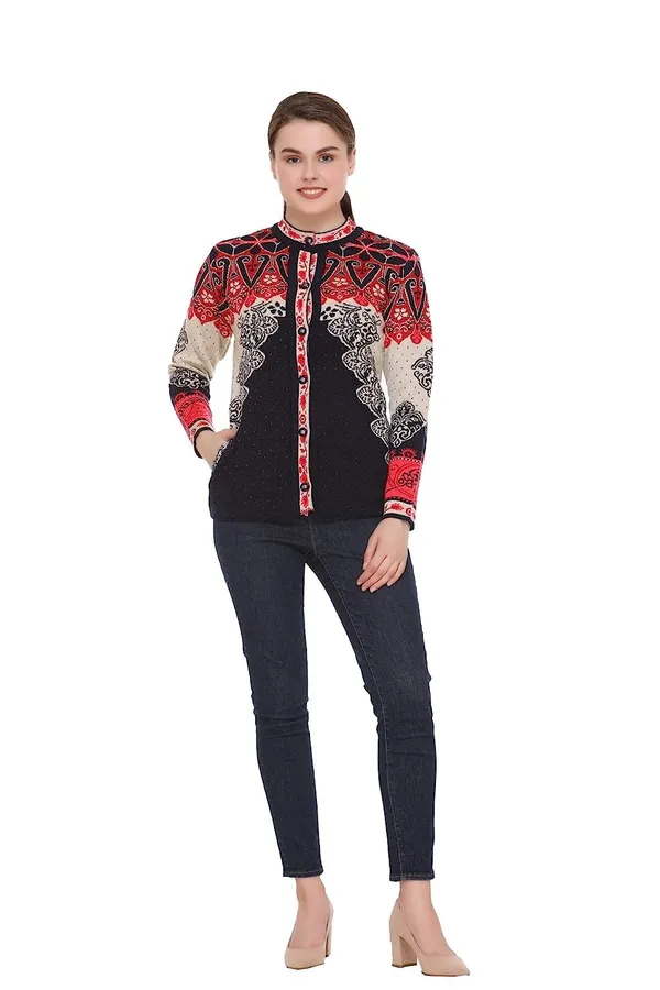Multicolor_Women's_Winter_Wear_Round_Neck_Woolen_Cardigan