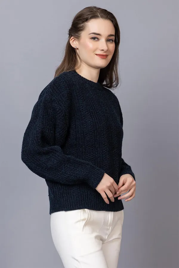 Navy_Blue_Women_100%_Wool_Pullover_Sweater_Regular_Fit_For_Winter_Wear