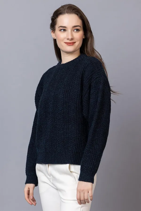 Navy_Blue_Women_100%_Wool_Pullover_Sweater_Regular_Fit_For_Winter_Wear