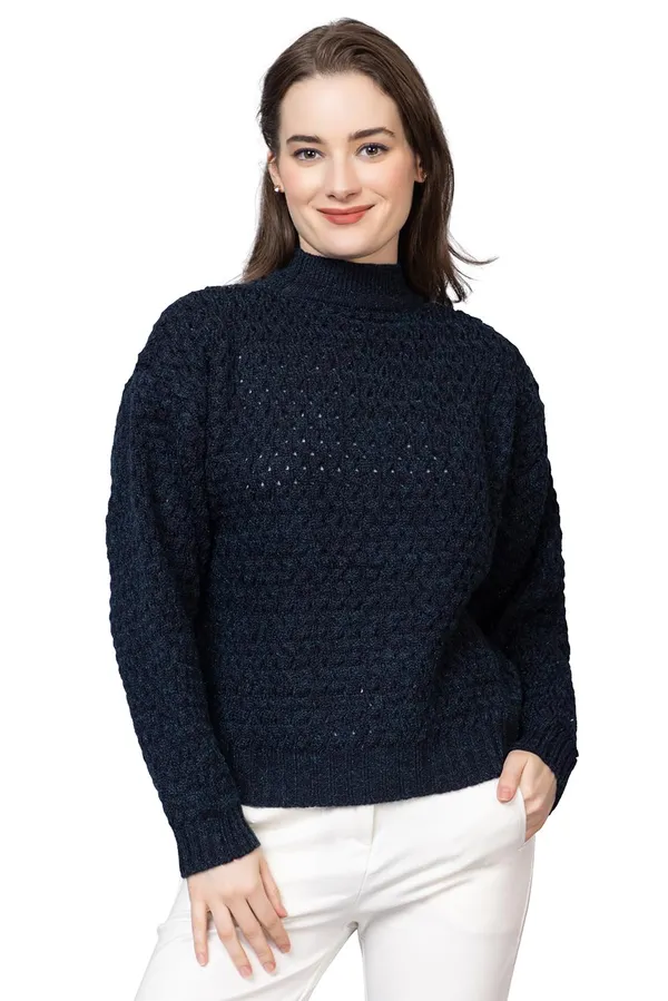 Navy_Blue_Women_Pullover_Sweater_Relaxed_Fit_For_Winter_Wear