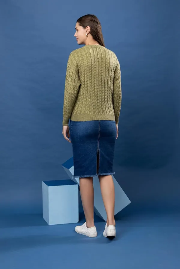 Olive_Women_Full_Sleeves_Round_Neck_Cable_Design_Pullover_Sweater_Pure_Woolen_Winter_Wear
