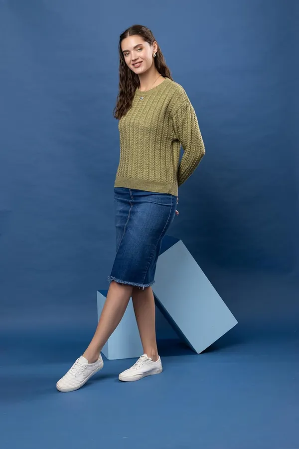 Olive_Women_Full_Sleeves_Round_Neck_Cable_Design_Pullover_Sweater_Pure_Woolen_Winter_Wear