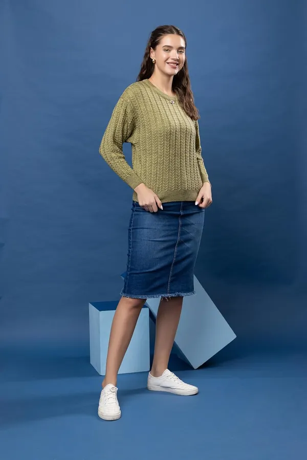 Olive_Women_Full_Sleeves_Round_Neck_Cable_Design_Pullover_Sweater_Pure_Woolen_Winter_Wear
