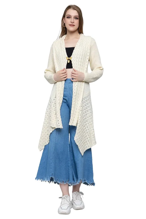 Off_White_Women_Ladies_Girls_Winter_Latest_Colors_Woolen_V-Neck_Open_Front_Hem_Long_Sleeves_Shrug_Cardigan_Sweater