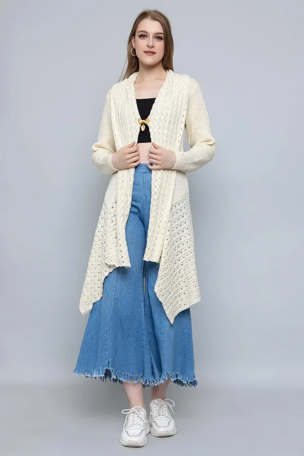 Off_White_Women_Ladies_Girls_Winter_Latest_Colors_Woolen_V-Neck_Open_Front_Hem_Long_Sleeves_Shrug_Cardigan_Sweater