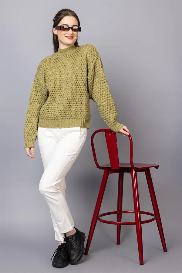 Olive_Women_Pullover_Sweater_Relaxed_Fit_For_Winter_Wear