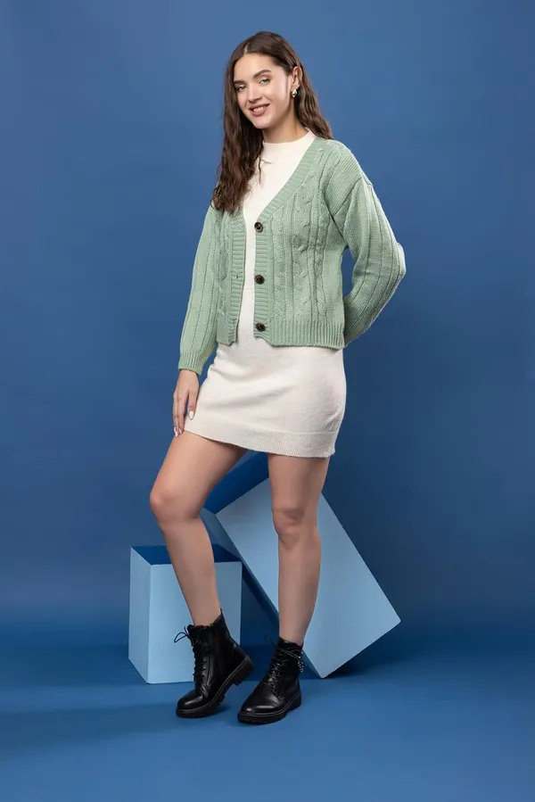Pista_Women_Woolen_V-Neck_3-Button_Stylish_Cardigan_Sweater_Winter_Casual_Wear_Warm_Knitwear_For_Ladies_And_Girls